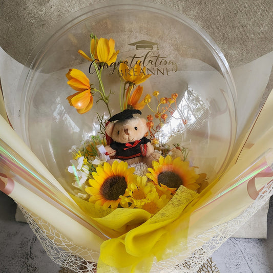 MEDIUM HARD BALLOON Graduation Flower balloon (PVC BALLOON) bouquet everlasting bouquet